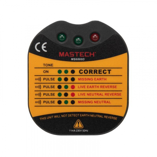 Тестер розеток MS6860D Mastech 13-1260 фото 5