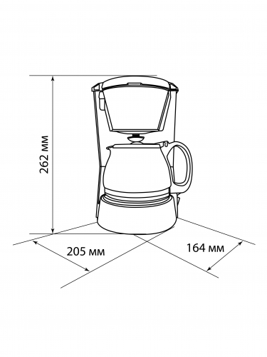 Кофеварка капельная «Гефест 1», 650 Вт, объем 0,75 л, съемный фильтр, поддержание температуры, TDM фото 5