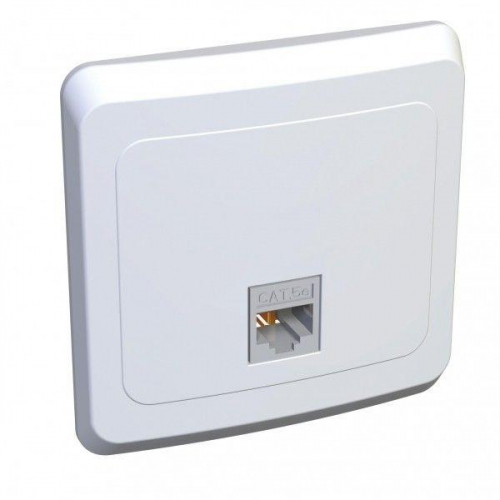 Розетка компьютерная 1-м СП Этюд RJ45 кат.5E бел. SE KOMC-001B фото 3