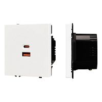 Розетка СП SCT-NOBE-MUAC-SFPL-FC-WH 65Вт QC3 с быстрой USB зарядкой механизм Arlight 054316