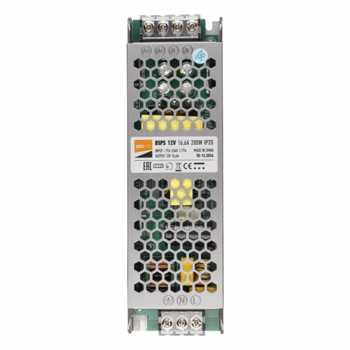 Блок питания для светодиод. ленты BSPS 200Вт 16.5А 12В IP20 метал. JazzWay 2859433A