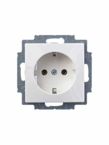 Механизм розетки 1-м СП Basic 16А IP20 250В альп. бел. ABB 2CKA002011A3855 фото 4
