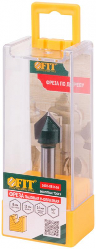 Фреза пазовая V-образная DхHхL=16х16х51мм FIT 3603-081616 фото 3