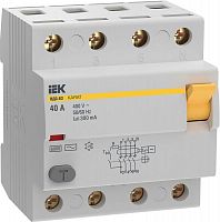 Выключатель дифференциального тока (УЗО) 4п 40А 300мА 6кА тип AC ВД3-63 KARAT IEK MDV20-4-040-300