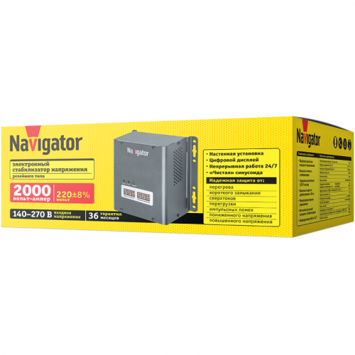 Стабилизатор напряжения 61 777 NVR-RW1-2000 Navigator 61777 фото 2