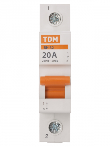 Выключатель нагрузки (мини-рубильник) ВН-32 1P 20A Home Use TDM фото 3
