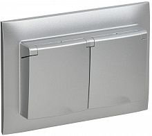 Розетка 2-м SKANDY 16А IP44 с крышкой в сборе SK-R12S серебр. IEK SK-R26-16-44-K23-F