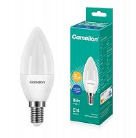 Лампа светодиодная LED8-C35/865/E14 8Вт свеча матовая 6500К холод. бел. E14 220В Camelion 13370