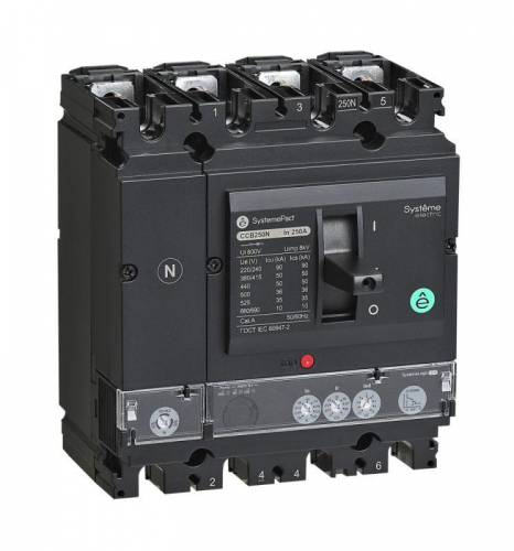 Выключатель автоматический SYSTEMEPACT CCB250 36кА 4P4D S2.2 250А рычаг SE SPC250F25022L4DF