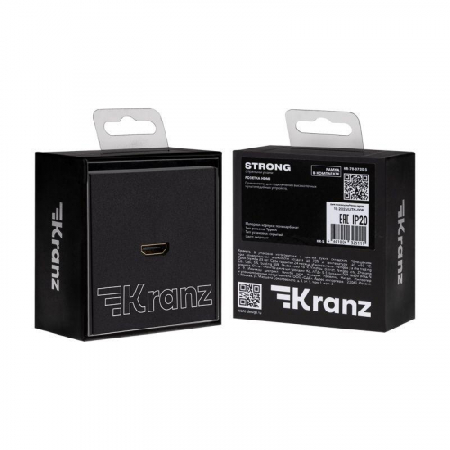 Розетка СП STRONG HDMI антрацит Kranz KR-78-0730-5 фото 7