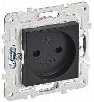 Розетка SKANDY 10А без заземл. защ. шторки SK-R01Bl черн. IEK SK-R13-10-K02