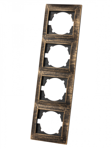 Рамка 4-х постовая вертикальная старинная бронза "Лама" TDM фото 2