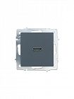 Розетка HDMI 1-м СП VESNA IP20 механизм графит. LEZARD 742-3488-203
