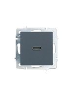 Розетка HDMI 1-м СП VESNA IP20 механизм графит. LEZARD 742-3488-203