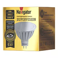 Лампа светодиодная 80 552 NLL-MR16-6-230-4K-GU5.3-FR-SV 6Вт матовая 4000К нейтр. бел. GU5.3 480лм 176-264В Supervision Navigator 80552