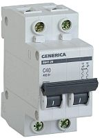 Выключатель автоматический модульный 2п C 40А 4.5кА ВА47-29 GENERICA MVA25-2-040-C
