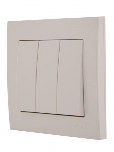 Выключатель 3-кл. СП Rain 10А IP20 бел. LEZARD 703-0202-109 фото 4