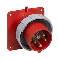 Вилка панельная 32А 3P+N+E IP67 6ч с угловым фланцем ABB 2CMA166664R1000