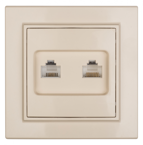 Розетка компьютерная 2-м СП Минск RJ45 беж. EKF ERK02-035-20 фото 4