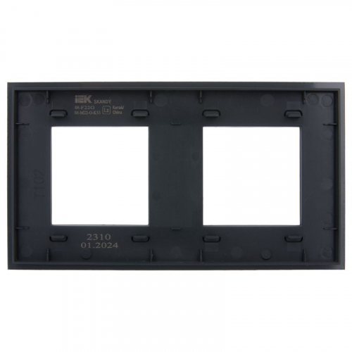 Рамка 2-м SKANDY SK-F22G стекло графит IEK SK-M22-G-K53 фото 3