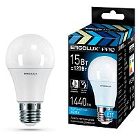 Лампа светодиодная LED-A60P-15W-E27-4K PRO 15Вт грушевидная 4500К бел. Е27 220-240В с датчиком Ergolux 14763