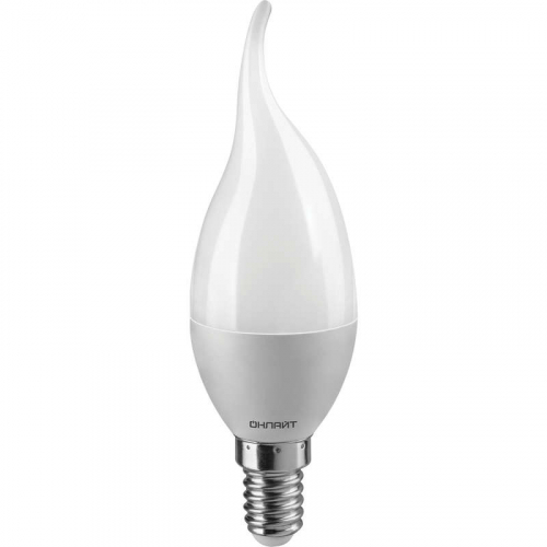 Лампа светодиодная 61 197 OLL-FC37-8-230-2.7K-E14-FR 8Вт свеча на ветру 2700К тепл. бел. E14 560лм 220-240В ОНЛАЙТ 61197