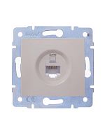 Розетка компьютерная 1-м СП KARINA IP20 RJ45 кат.6 механизм крем. LEZARD 707-0388-140