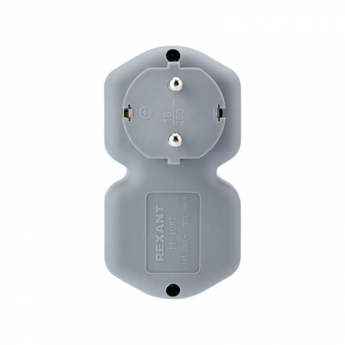 Разветвитель 2-м с заземл. 16А IP20 защ. шторки бел. Rexant 11-1087 фото 3