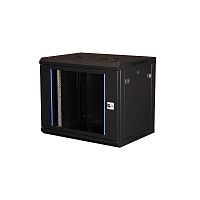 Шкаф телекоммуникационный настен. 19дюйм 9U 501х600х450мм дверь стекло черн. Datarex DR-632001