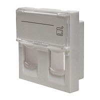 Панель лицевая 2 порта 45х45 Keystone шторки откидное маркиров. окно (DIY) SUPRLAN 10-0302-1