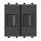 Устройство зарядное USB модульное 2мод. Avanti "Черный матовый" DKC 4412542
