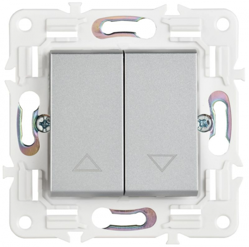 Выключатель жалюзи SKANDY 10А SK-V12S серебр. IEK SK-V15-0-10-K23 фото 2