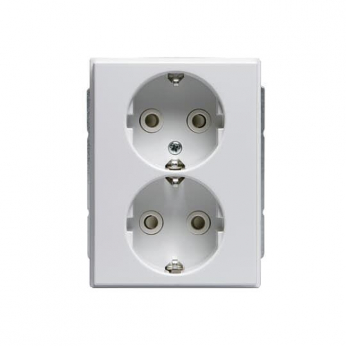 Розетка 2-м СП Impressivo 16А IP20 230В Double Schuko бел. ABB 2TKA00000431