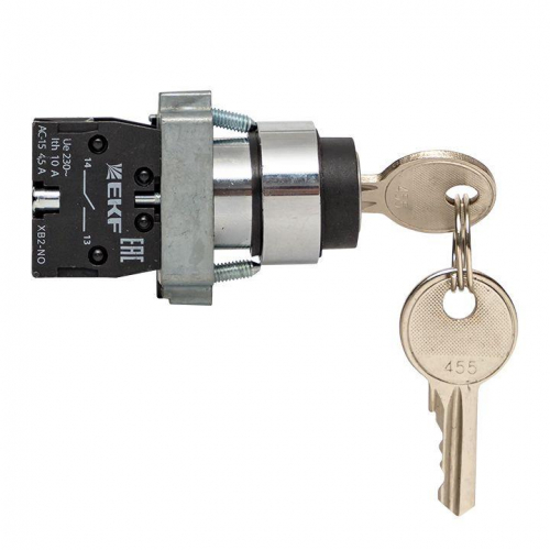 Переключатель BG21 2P с замком (не возврат.) NO EKF xb2-bg21 фото 8