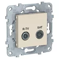 Механизм розетки R-TV/SAT UNICA NEW проходная беж. SchE NU545644