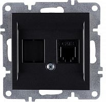Розетка телефонная 1вых. СП 1мод. LAVIN/KAREN RJ45 кат.3 механизм черн. ARVIA 50 07 2000 221