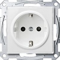 Механизм розетки 1-м СП Merten M-Creativ 16А IP20 с заземл. защ. шторки SM прозр. SchE MTN2300-3500