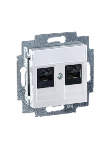 Розетка информационная RJ45 2-м Levit CAT.5e жемчуж. ABB 2CHH295118A6068 фото 4