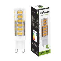 Лампа светодиодная LB-433 7Вт JCD9 4000К G9 230В FERON 25767