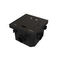 Лючок MultiDesk MDK20 на 2мод. IP44 с монтажной коробкой для бетонных полов черн. матов. SE MDK20202MBC