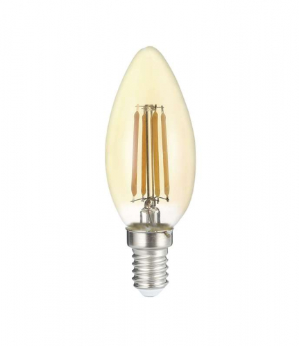 Лампа светодиодная филаментная PLED OMNI 6Вт C35 4000К нейтр. бел. E14 230В/50Гц Gold JazzWay 5020665