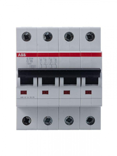Выключатель автоматический модульный 4п C 16А 6кА S204 C16 ABB 2CDS254001R0164 фото 4