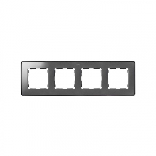 Рамка 4-м Simon82 Detail холодный алюм.; основание графит Simon 8201640-293