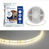 Лента светодиодная LS511 120SMD(2835)/м 11Вт/м 24В 5000х8х1.22мм 4000К (уп.5м) FERON 51635