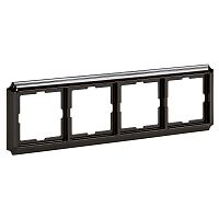 Рамка 4-м Merten Antique пластик корич. SchE MTN4040-4715
