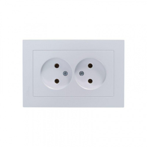 Розетка 2-м СП AtlasDesign 16А IP20 без заземл. в сборе жемчуж. SE ATN000420 фото 2