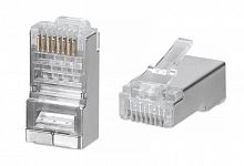 Коннектор RJ45 8P8C-SH-C6 под витую пару кат.6/7 экранир. универс. для ОЖ и МЖ кабеля для проводников с толщ. по изоляции до 1.05мм Cabeus 7245c