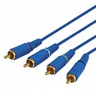 Шнур 4х4 RCA 3м син. gold Rexant 17-0304-1