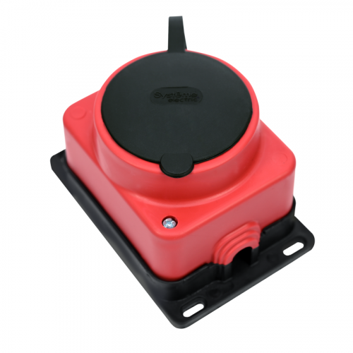 Розетка ОП MultiSet 16А 2К+З 250В IP44 каучук красн. SE MST4403RD фото 3