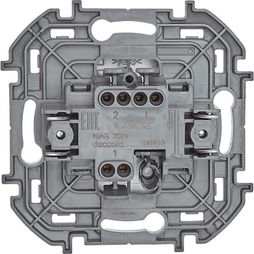 Переключатель 1-кл. Inspiria 10А IP20 250В 10AX механизм алюм. IEK 673652 фото 4